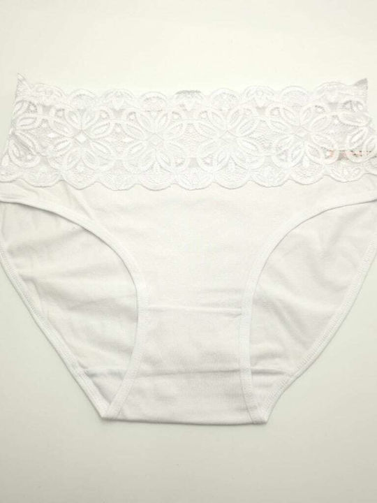 Hana Slip Bumbac Pentru Femei Cu Dantelă Alb
