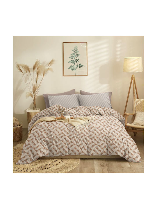 Cokitex Marta Mira Σετ Μαξιλαροθήκες με Φάσα Brown 50x70εκ.