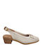 Pantofi Cu Toc Din Piele Cu Toc Mediu Bej 633T