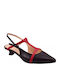 Leather Heels with Low Heel Black