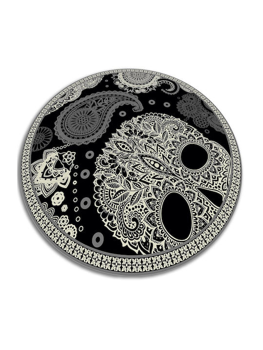 Tulup Round Kitchen Mat Black 100cm