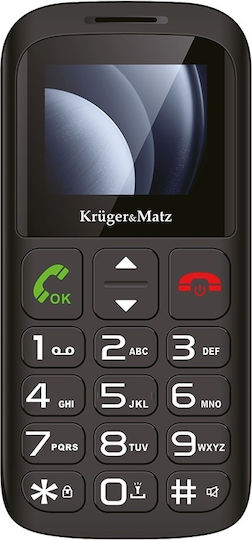 Kruger & Matz Simple 923 Dual SIM Κινητό με Μεγάλα Κουμπιά (Αγγλικό Μενού) Μαύρο