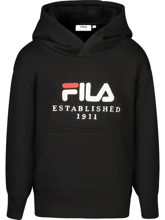 FILA Детски Суичър с Качулка и Джобове Черен