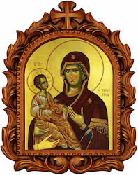 Holy Mary Tricherousa Oval Wood Carving 39cm