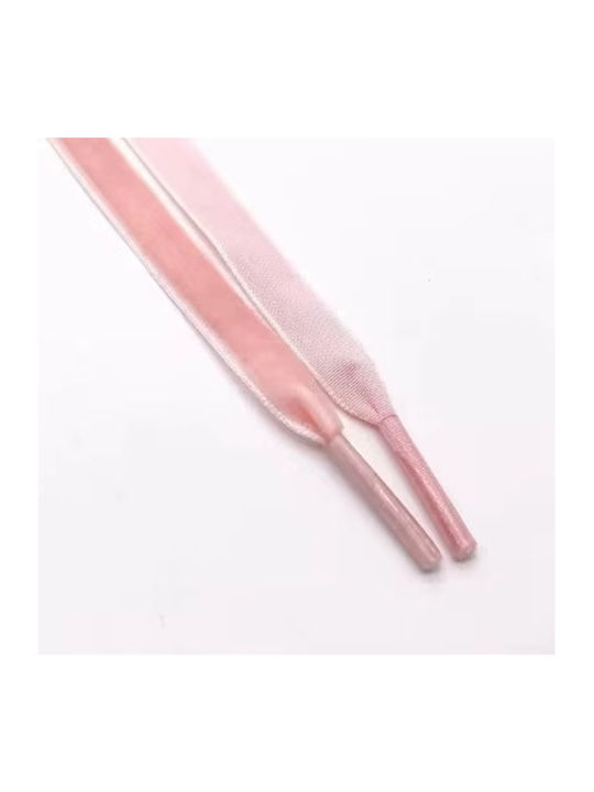 Set 2 Samt Schnürsenkel 1 Cm Breit 120 Cm Lang Rosa