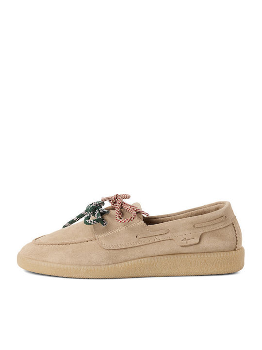 Tamaris Leather Women's Moccasins In Beige Colour