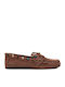 Leather Women's Loafers In Brown Color
