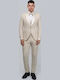 Summer Men's Groom's Suit with Vest Beige
