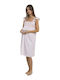 Admas Maternity And Breastfeeding Nightgown Pink
