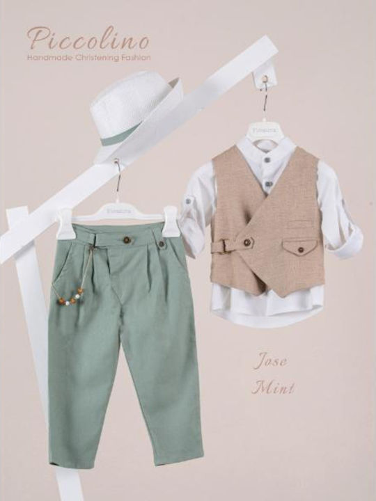 Piccolino Baptism Suit for Boys Jose Mint Green