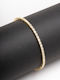 Late Again Women's Silver Gold Plated Handcuff Bracelet with Zircon 17.5cm