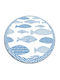 Tulup Round Kitchen Mat Waterproof Blue 140cm