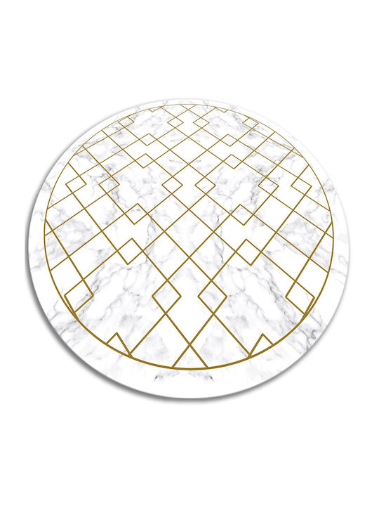 Tulup Στρογγυλό Χαλάκι Κουζίνας 100x100cm 010260360780000019803 Διακοσμητός Μάρμαρος
