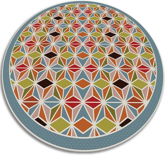 Covor Decorativ Rotund Din Vinil Birou Abstract Caleidoscop Ø 50 Cm