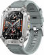 Microwear AK86 Smartwatch with Heart Rate Monitor Silver Silicone