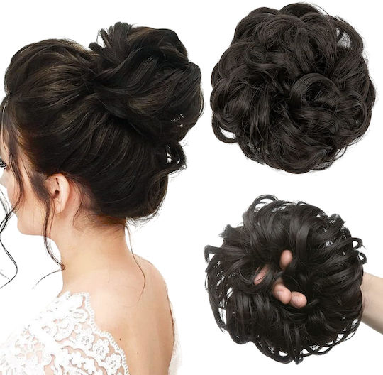 Synthetic Hair Synthetic Clip-in Bun Ponytail Wavy Black Brown