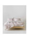 Kentia Rosaira 18 Комплект Чаршафи King Size 270x270см Светлорозово-Бяло (4 броя)