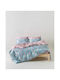 Kentia Darlyn Bed Sheets Set King Size 270x270cm Ciel Pink White Yellow 4 Pieces