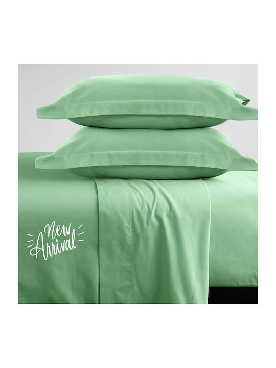 Vous & Nous Super-Double Bed Sheets Set 240x260cm Mint 4 Pieces