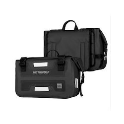 Waterproof Motorcycle Side Travel Bags Straps Racks or Tail 2pcs 30l + 30l Motowolf Mdl0720-b Black