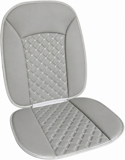 Universal Car Seat Cushion Pvc & Sponge Gray Quilted Non-Slip Seat Cover