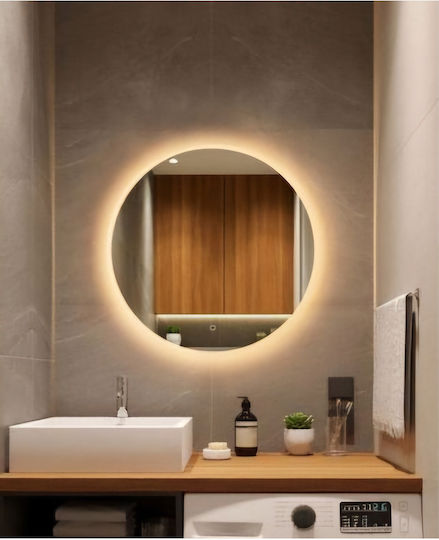 SteweHome STE-009115-P9115 Огледало Кафяво с LED Осветление Диаметър 45см SteweHome STE-009115-P9115 Огледало Кафяво с LED Осветление Диаметър 45см