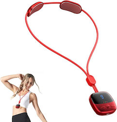 Rechargeable Massage Device for Neck Waist Body and Hands with Heating Function Red