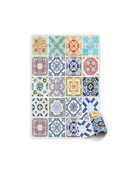 Tulup Правоъгълен Кухненски Килим Гръцки Плочки 150x225см