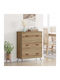 vidaXL Sideboard aus Holz & Metall mit Schubladen Eiche 69,5x34x90cm