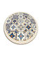 Tulup Rundes Blaues Wohnzimmer Teppich Φ120cm