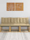 Three-Seater Outdoor Wooden Sofa with Cushions
