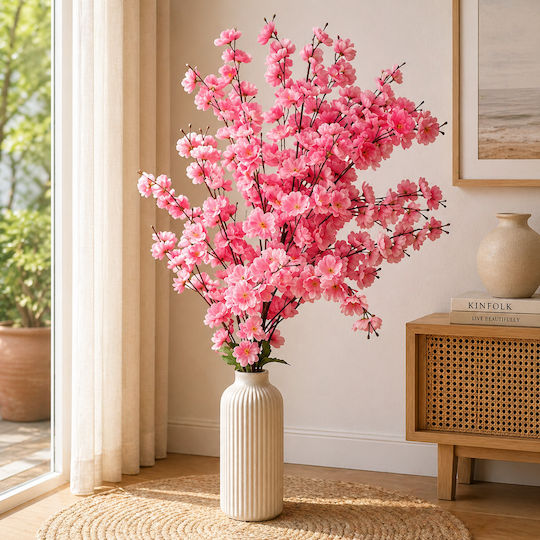 Artificial Decorative Cherry Branch 90cm Pink Flowers Artificial Decorative Cherry Branch 90cm Pink Flowers