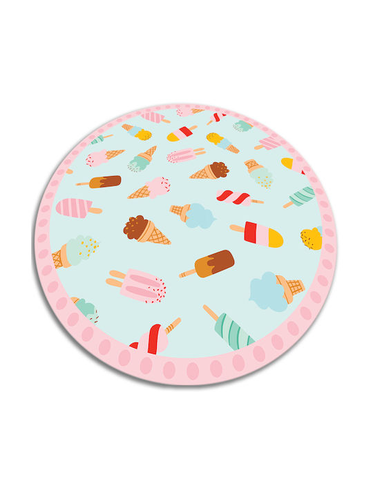 Tulup Tulup Wohnzimmer Teppich Rund Bunte Eiscreme F50cm