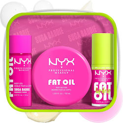 NYX Professional Makeup Fat Oil Lip & Body Туристически Комплект за Хидратация и Блясък Суга Бади