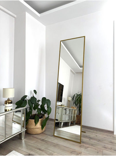 SteweHome Boden- oder Standspiegel mit Gold Metallischem Rahmen 180x50cm