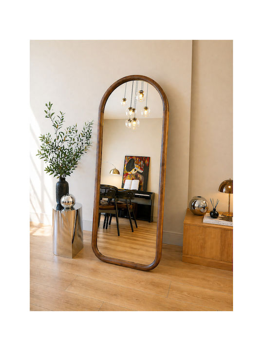 SteweHome Oval Mirror with Wooden Frame 180x70cm