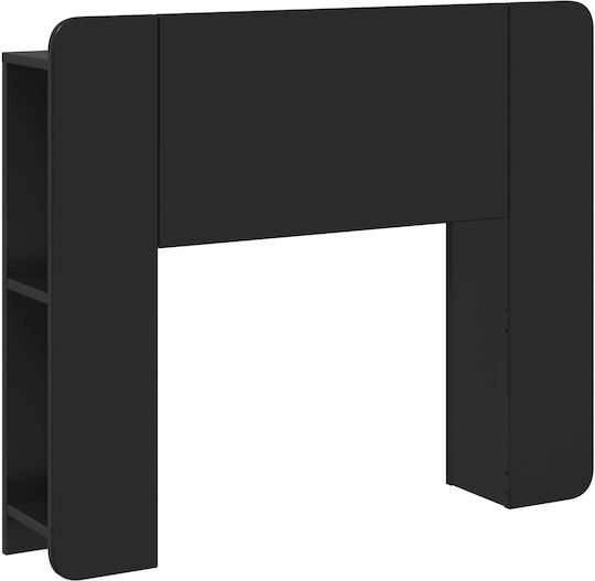 vidaXL Кафлария за легло от дърво черна 95x80см