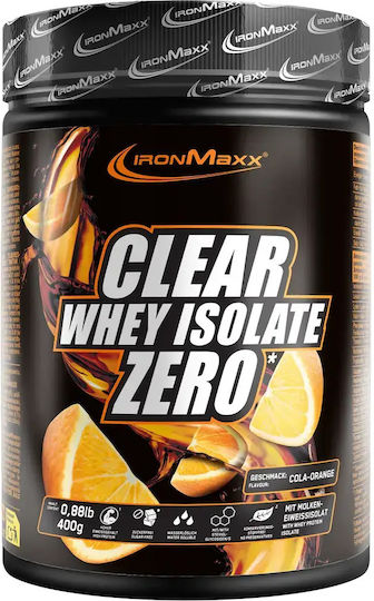 IronMaxx Clear Whey Isolate ZERO Proteinquelle Molke mit Geschmack Cola Orange 400gr