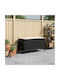 Garden Stool Cube Outdoor Rattan with Cushion Black and Cream 80x38x45cm