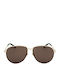Sandro Unisex Sonnenbrillen mit Gold Rahmen und Braunen Gläsern