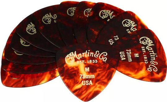 Martin & Co Martin Фалшиво Костенуркова Черупка 346 Средни 0.73mm Плектора 12 Броя