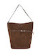 Stoff Damen Schultertasche Braun