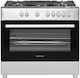Ravanson Chef Κουζίνα 110lt με Εστίες Υγραερίου Π90εκ. Inox