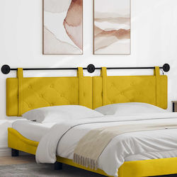 vidaXL LED Pillow for Headboard Fabric Yellow 2...