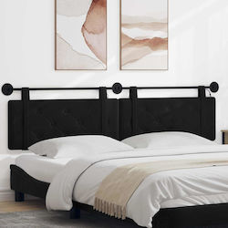 vidaXL LED Headboard Cushion Fabric Black 210x55cm