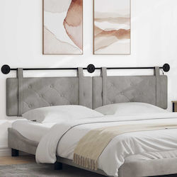 vidaXL LED Headboard Cushion Fabric Grey 210x55cm