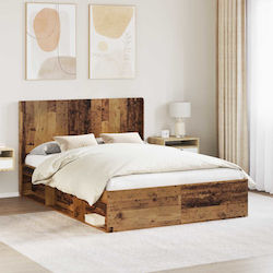 vidaXL Wooden Brown Bed Headboard 166.5x100cm