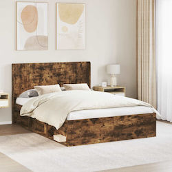 vidaXL Κεφαλάρι Κρεβατιού Ξύλινο Καφέ 141.5x100cm