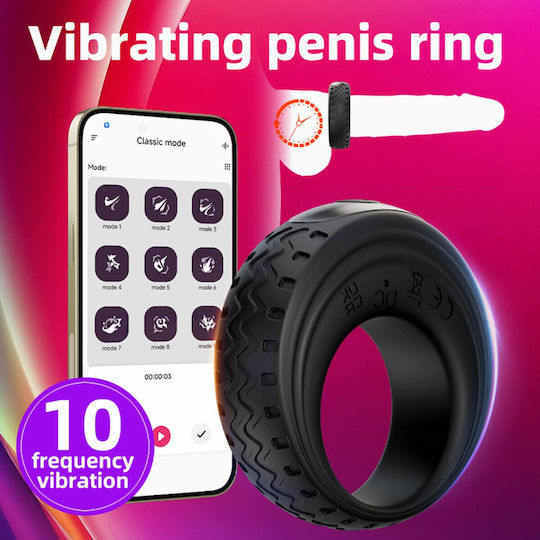 Δονητικό Cock Ring Σιλικόνης Τηλεχειρισμό Μέσω Κινητού