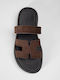 Leather Women's Flat Sandals Flatforms Brown